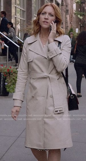 Julia's trench coat on Almost Family