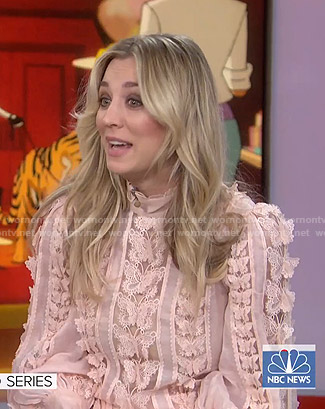 Kaley Cuoco’s pink butterfly lace dress on Today