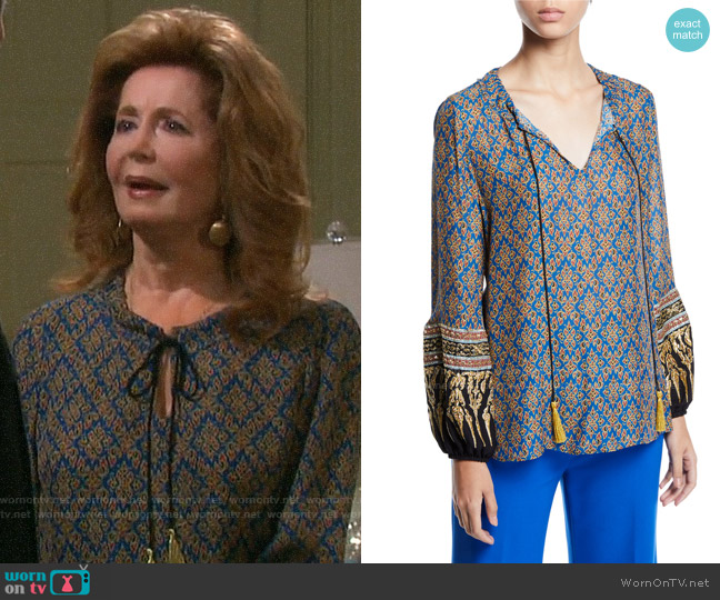 Kobi Halperin Sofia Blouse worn by Maggie Horton (Suzanne Rogers) on Days of our Lives