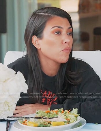 Kourtney’s black Saint Pablo tee on Keeping Up with the Kardashians