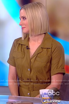 Kristen Bell’s olive shirtdress on The View