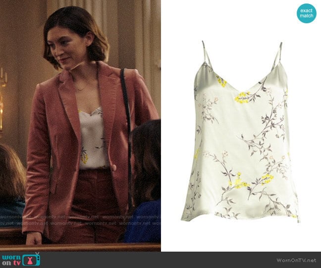 L'Agence Jane Silk Floral Camisole worn by Sydney Strait (Caitlin McGee) on Bluff City Law