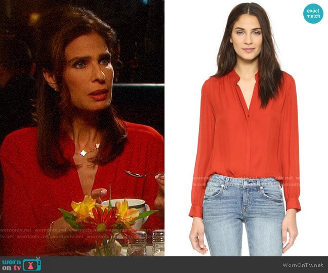 L'Agence Bianca Blouse worn by Hope Williams (Kristian Alfonso) on Days of our Lives