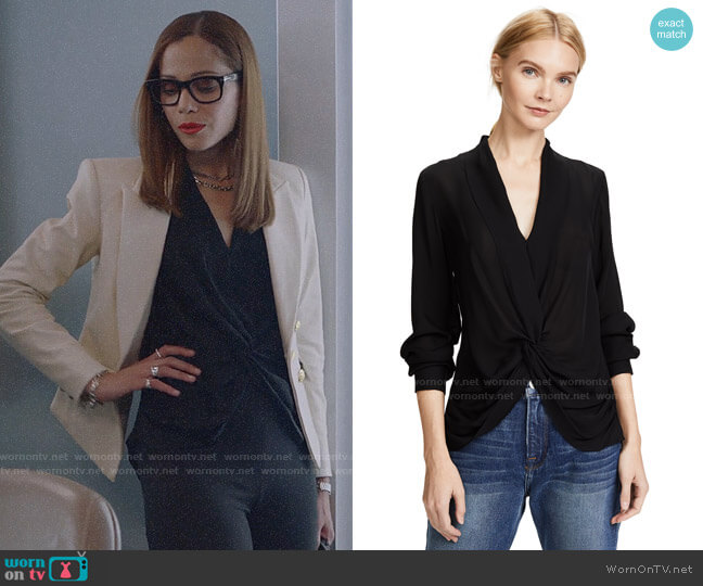 L'Agence Mariposa Blouse worn by Amanda Doherty (Victoria Cartagena) on Almost Family