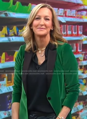 Lara’s green velvet blazer on Good Morning America