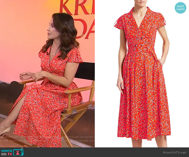 Floral Print Midi Shirtdress by Lela Rose worn by Kristin Davis on Today Show