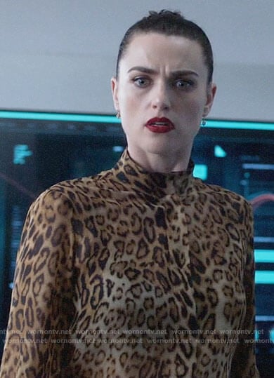 Lena's leopard print blouse on Supergirl