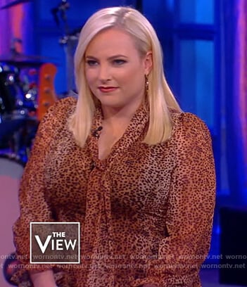 Meghan's leopard tie neck maxi dress on The View