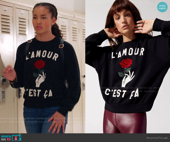 LNA Rosina Sweatshirt worn by Gina (Sofia Wylie) on High School Musical The Musical The Series