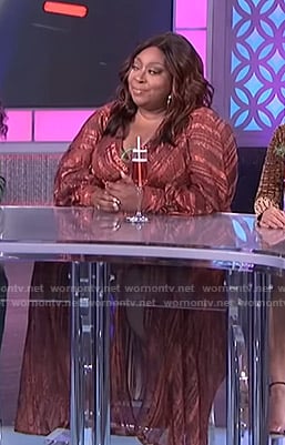 Loni’s brown striped maxi dress on The Real