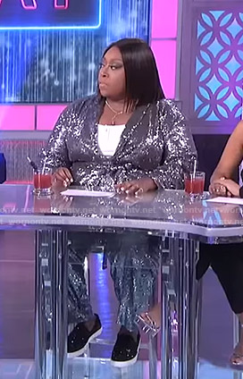 Loni’s sequin jacket and pants on The Real