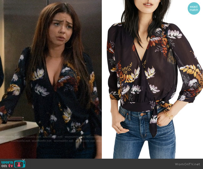 Madewell Blooming Oasis Wrap Top worn by Haley Dunphy (Sarah Hyland) on Modern Family