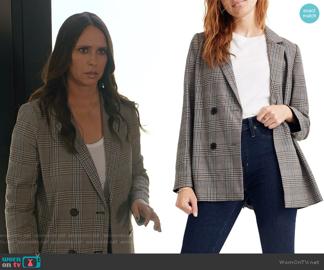 Caldwell Double Breasted Blazer by Madewell worn by Maddie Kendall (Jennifer Love Hewitt) on 9-1-1