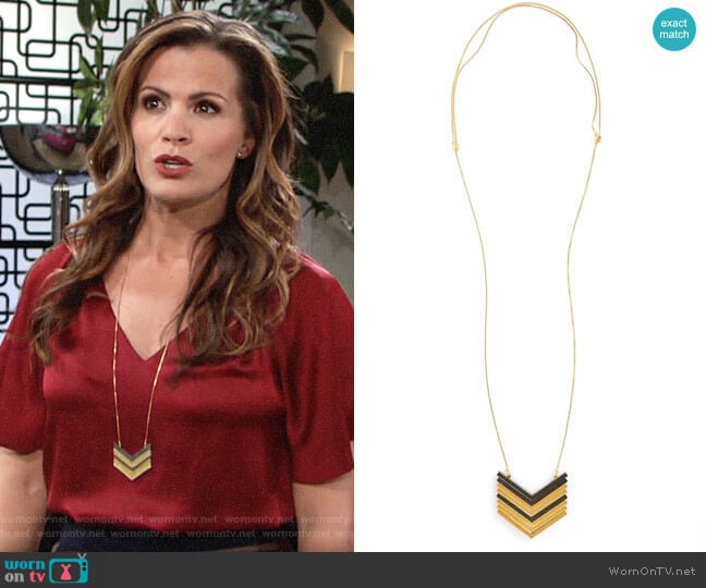 Madewell Arrowstack Necklace worn by Chelsea Lawson (Melissa Claire Egan) on The Young and the Restless