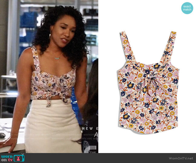 Madewell Tie Front Silk Camisole worn by Iris West (Candice Patton) on The Flash