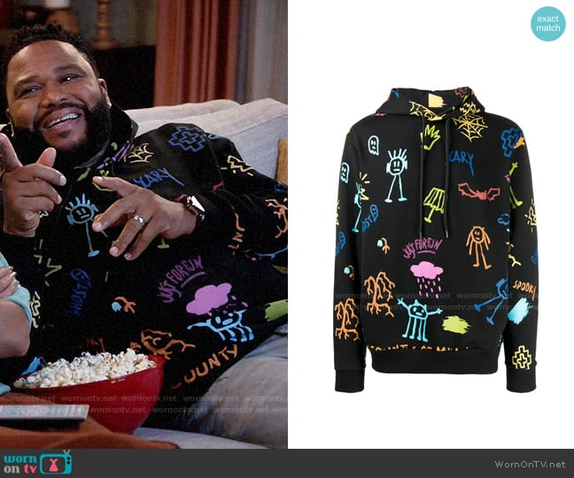 Marcelo Burlon Sketches hoodie worn by Andre Johnson (Anthony Anderson) on Black-ish