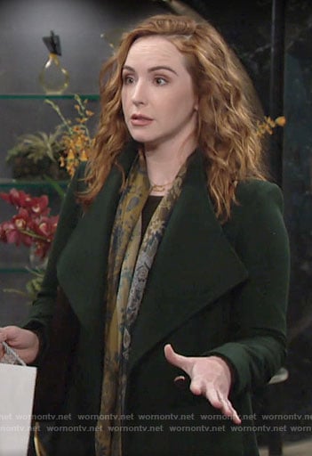 Mariah’s green coat on The Young and the Restless