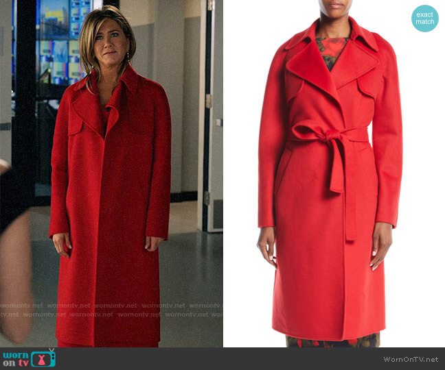 Michael Kors Double-Face Cashmere Melton Trench Robe Coat worn by Alex Levy (Jennifer Aniston) on The Morning Show