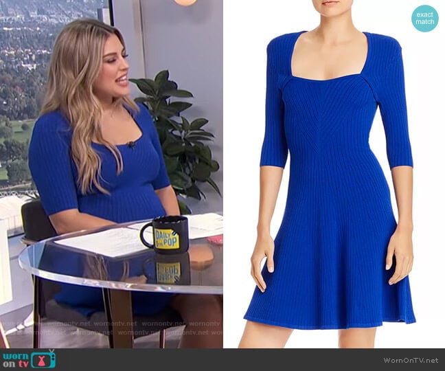 Ribbed Fit and Flare Dress by Milly worn by Carissa Loethen Culiner on E! News