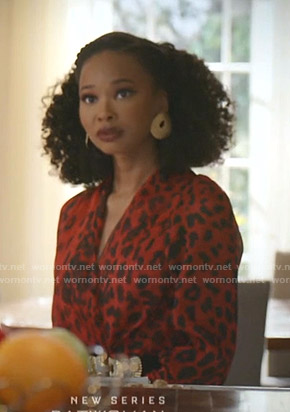Monica’s red leopard print dress on Dynasty