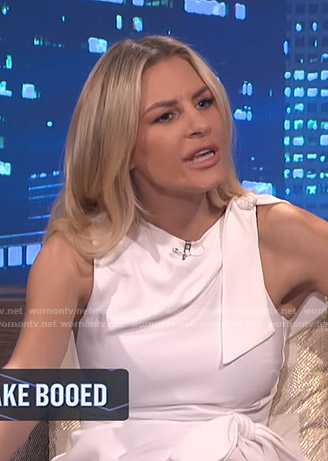 Morgan’s white tie detail mini dress on E! News Nightly Pop