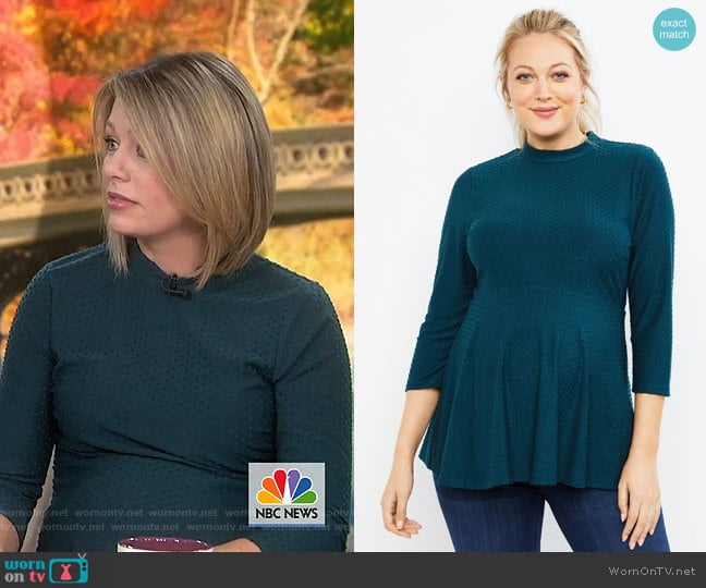 Clip Dot Peplum Maternity Top by Motherhood Maternity worn by Dylan Dreyer on Today