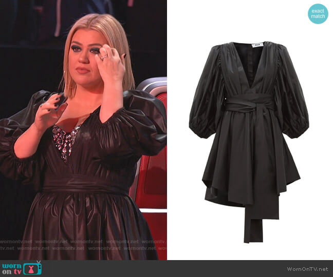 Puff-Sleeve Mini Dress by MSGM worn by Kelly Clarkson  on The Voice