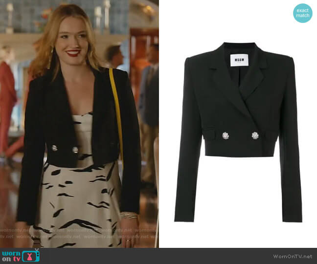 Cropped Blazer by MSGM worn by Kirby Anders (Maddison Brown) on Dynasty