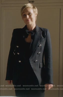 Bonnie's double breasted stripe blazer on How to Get Away with Murder