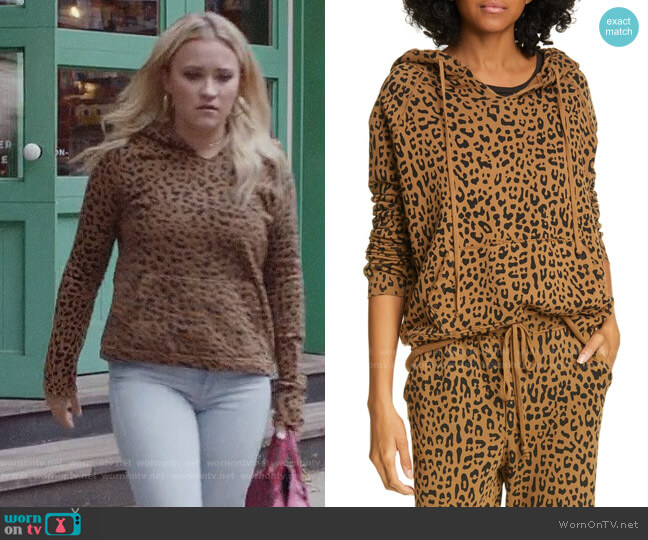 Nili Lotan Janie Leopard Print Hoodie worn by Roxy Doyle (Emily Osment) on Almost Family