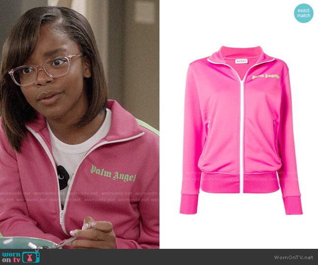 Palm Angels Jersey Track Jacket worn by Diane Johnson (Marsai Martin) on Black-ish