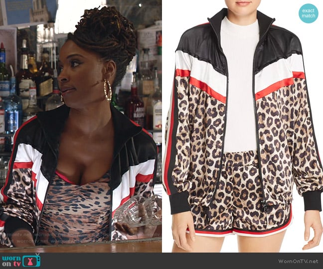 Leopard & Color-Block Jacket by Pam & Gela worn by Veronica Fisher (Shanola Hampton) on Shameless