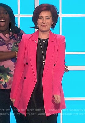 Sharon’s pink double breasted blazer on The Talk