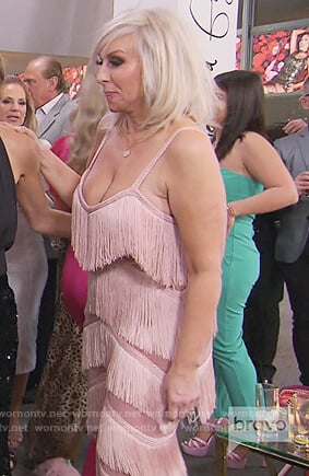 Margaret’s pink fringe jumpsuit on The Real Housewives of New Jersey