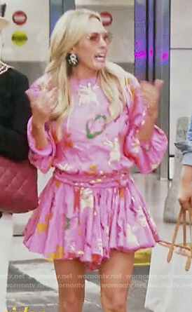Braunwyn's pink print mini dress on The Real Housewives of Orange County