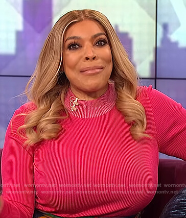 Wendy's pink ribbed sweater on The View
