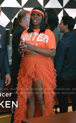 Porsha's orange Limited cropped tee and tulle skirt on Empire