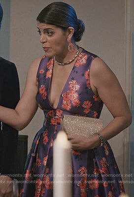 Linda Furey's purple floral gown on Madam Secretary