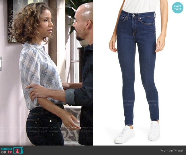 Rag & Bone Nina Jeans worn by Elena Dawson (Brytni Sarpy) on The Young and the Restless