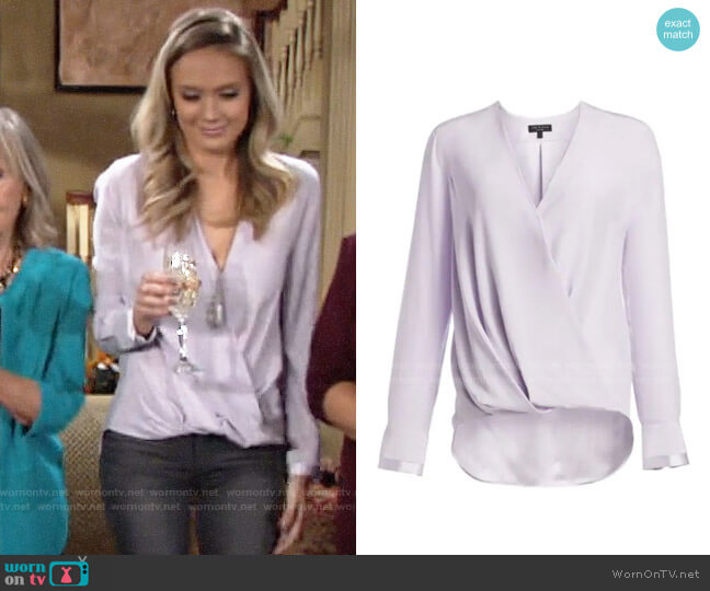 Rag & Bone Victor Lilac Blouse worn by Abby Newman (Melissa Ordway) on The Young and the Restless