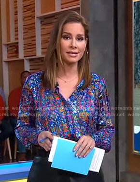 Rebecca’s blue floral blouse on Good Morning America