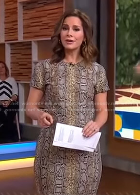 Rebecca’s snake print short sleeve dress on Good Morning America
