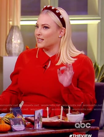 Meghan’s red tie waist dress on The View