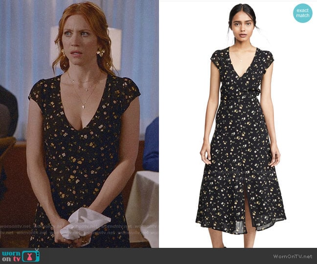 Reformation Wellfleet Dress in Venezia worn by Julia Bechley (Brittany Snow) on Almost Family