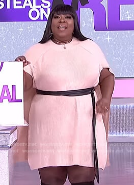 Loni’s beige knit cape dress on The Real