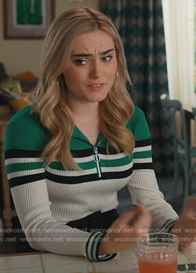 Taylor’s green striped sweater on American Housewife