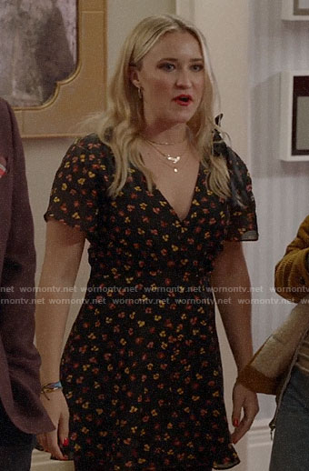 Roxy's floral Thanksgiving dress on Almost Family