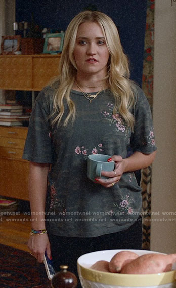 Roxy’s floral camo tee on Almost Family