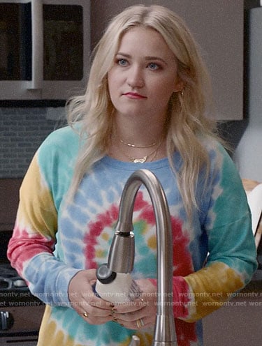 Roxy’s tie dye sweatshirt on Almost Family