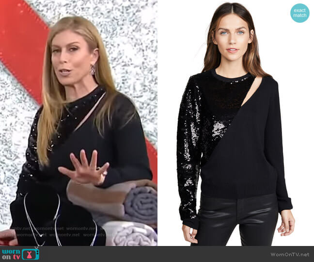 Teagan Cutout Sequin Sweater by RtA worn by Jill Martin on Today